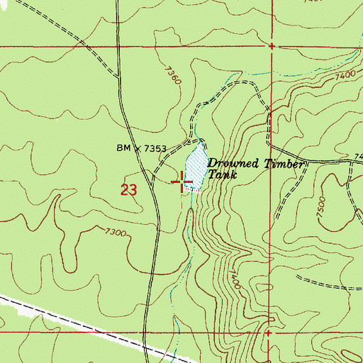 Topographic Map of Drowned Timber Tank, AZ