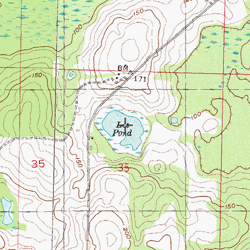 Topographic Map of Lot Pond, FL
