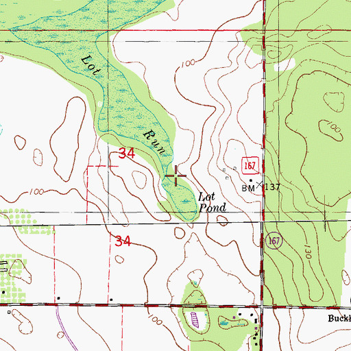 Topographic Map of Lot Pond, FL