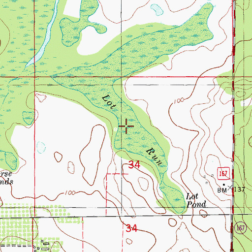 Topographic Map of Lot Run, FL