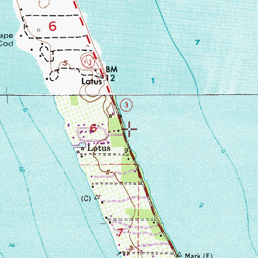 Topographic Map of Lotus, FL