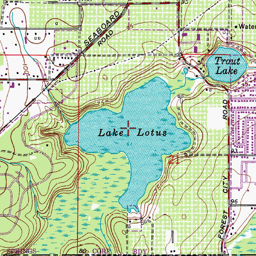 Topographic Map of Lake Lotus, FL