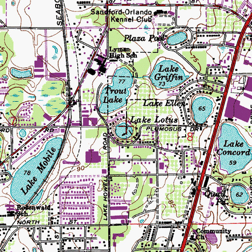 Topographic Map of Lake Lotus, FL