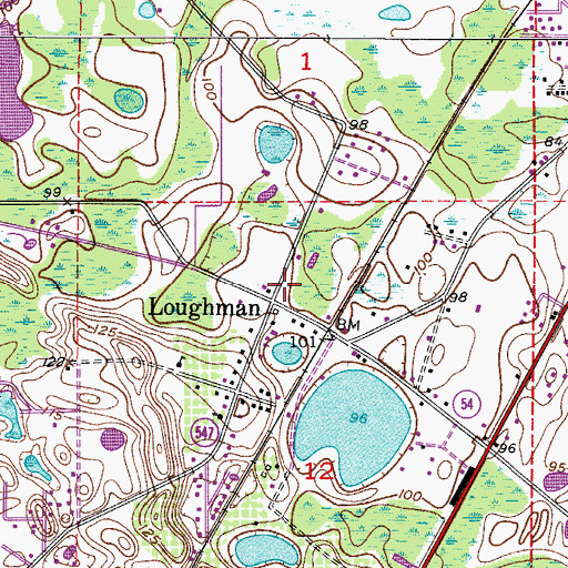 Topographic Map of Loughman, FL
