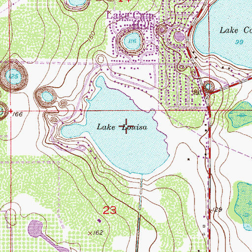 Topographic Map of Lake Louisa, FL