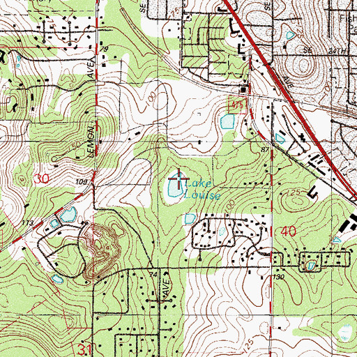 Topographic Map of Lake Louise, FL