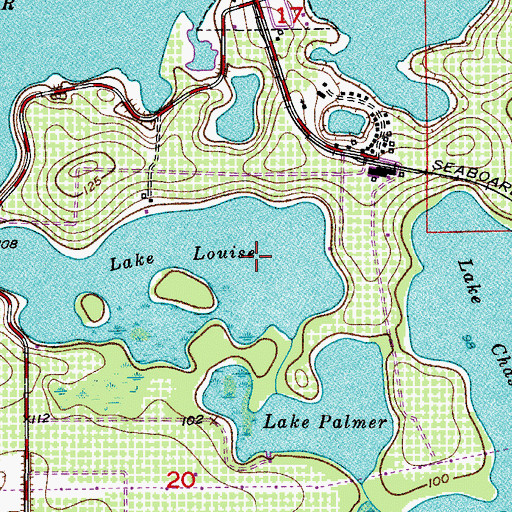 Topographic Map of Lake Louise, FL
