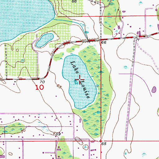 Topographic Map of Lake Louise, FL
