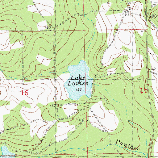 Topographic Map of Lake Louise, FL