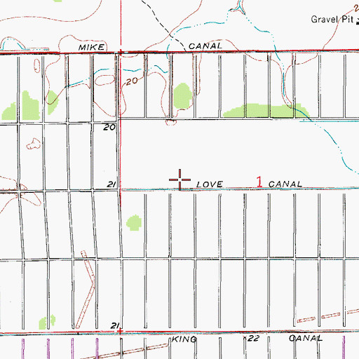 Topographic Map of Love Canal, FL