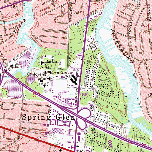 Topographic Map of Love Grove Elementary School, FL