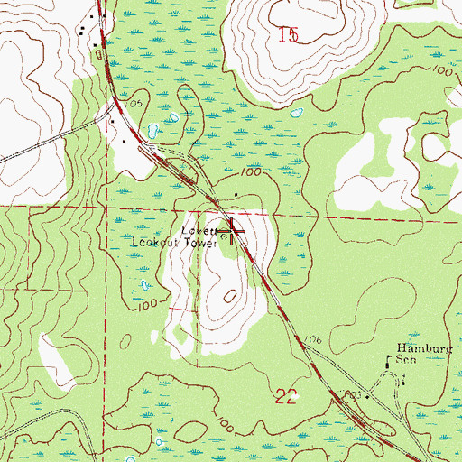 Topographic Map of Lovett Lookout Tower, FL