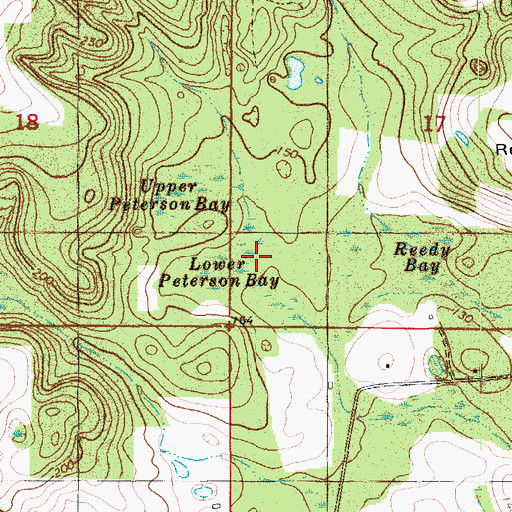 Topographic Map of Lower Peterson Bay, FL