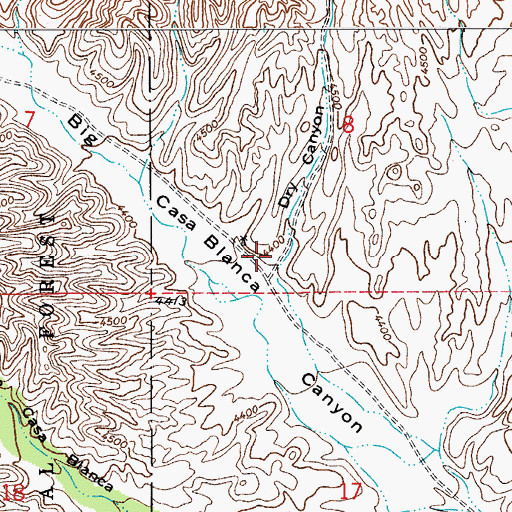 Topographic Map of Dry Canyon, AZ