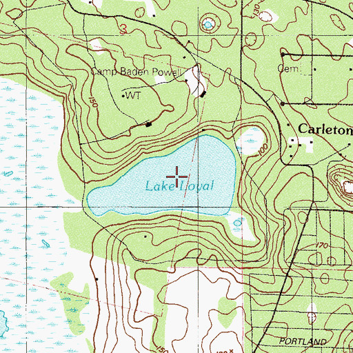 Topographic Map of Lake Loyal, FL