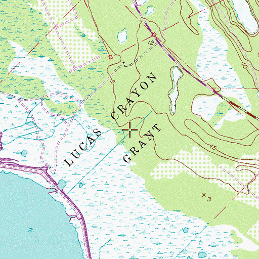 Topographic Map of Lucas Crayon Grant, FL
