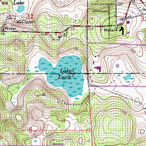 Topographic Map of Lake Lucie, FL
