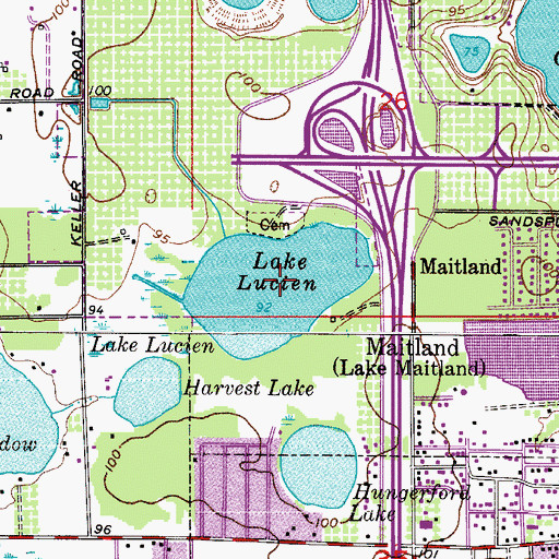 Topographic Map of Lake Lucien, FL