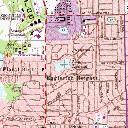 Topographic Map of Lake Lucina, FL