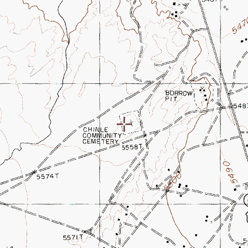 Topographic Map of Chinle Cemetery, AZ