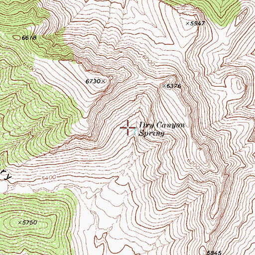 Topographic Map of Dry Canyon Spring, AZ