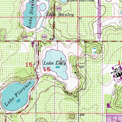 Topographic Map of Lake Lucy, FL