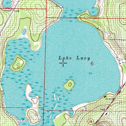 Topographic Map of Lake Lucy, FL