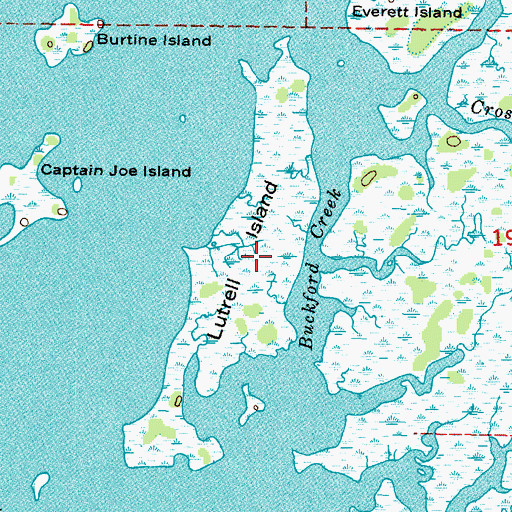Topographic Map of Lutrell Island, FL