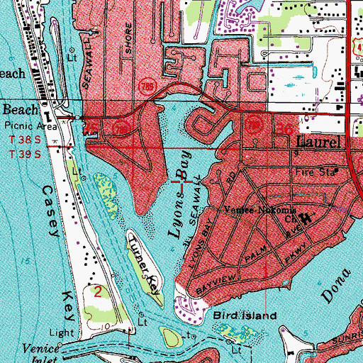 Topographic Map of Lyons Bay, FL