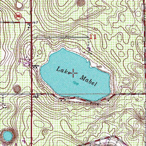 Topographic Map of Lake Mabel, FL