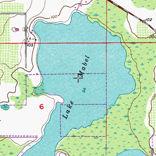 Topographic Map of Lake Mabel, FL