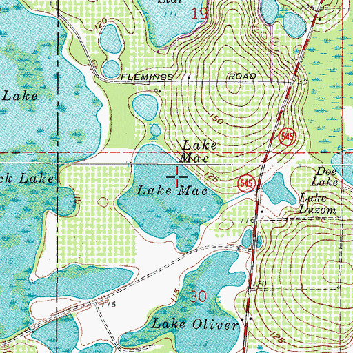 Topographic Map of Lake Mac, FL
