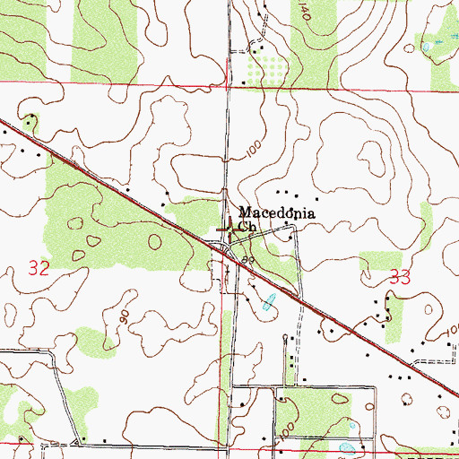 Topographic Map of Macedonia Church, FL
