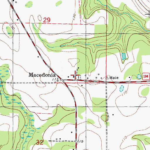 Topographic Map of Macedonia Church, FL