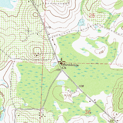 Topographic Map of Macedonia Church, FL