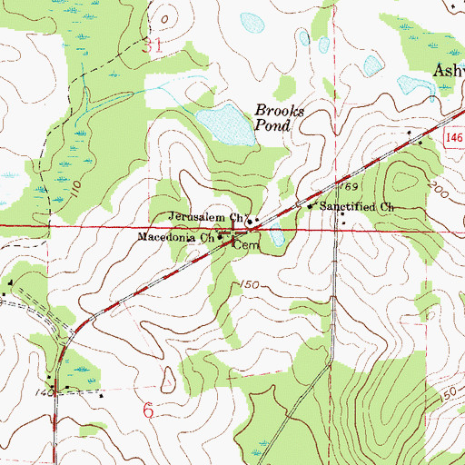 Topographic Map of Macedonia Church, FL