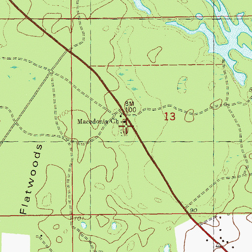 Topographic Map of Macedonia Church, FL