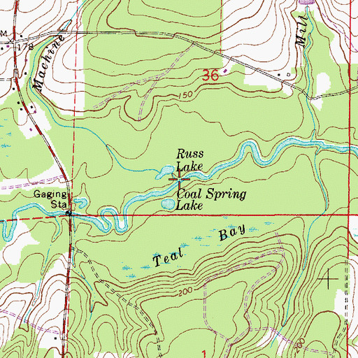 Topographic Map of Machine Branch, FL