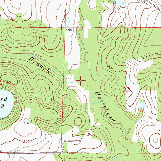 Topographic Map of Mack Branch, FL