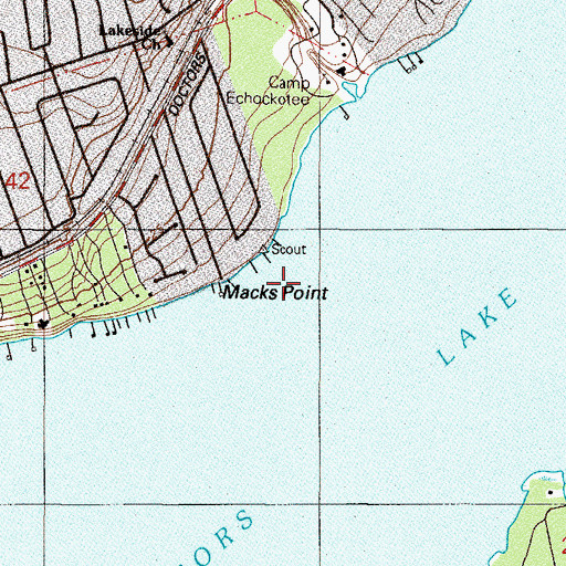 Topographic Map of Macks Point, FL