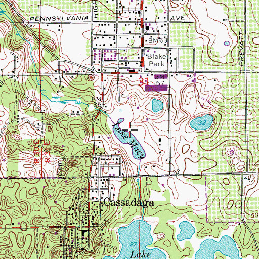 Topographic Map of Lake Macy, FL