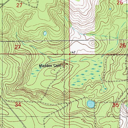 Topographic Map of Maddox Cemetery, FL