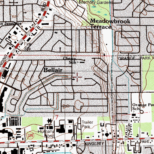 Topographic Map of Maderia Drive Chapel, FL
