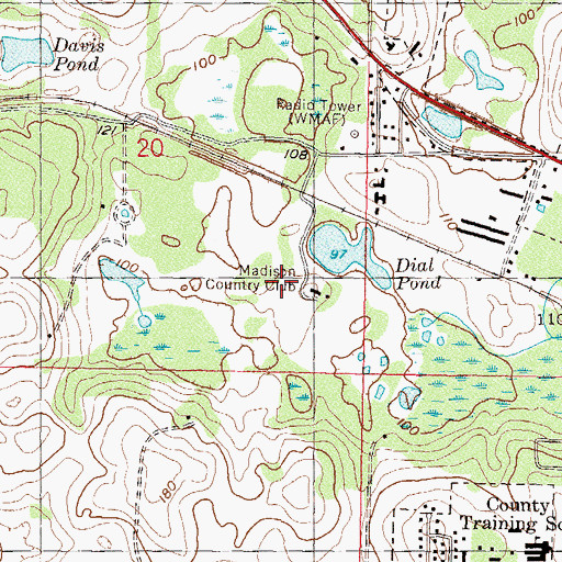 Topographic Map of Madison Country Club, FL
