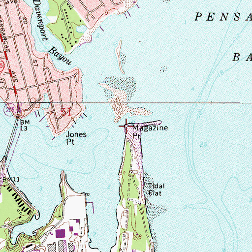 Topographic Map of Magazine Point, FL