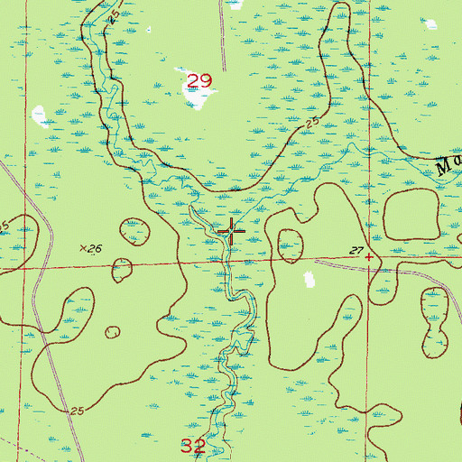 Topographic Map of Magee Branch, FL