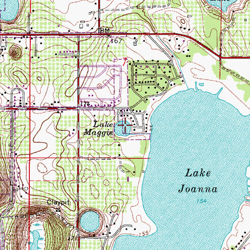 Topographic Map of Lake Maggie, FL