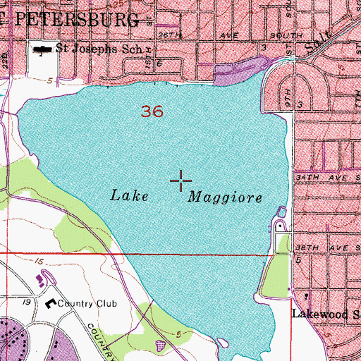 Topographic Map of Lake Maggiore, FL