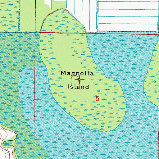 Topographic Map of Magnolia Island, FL