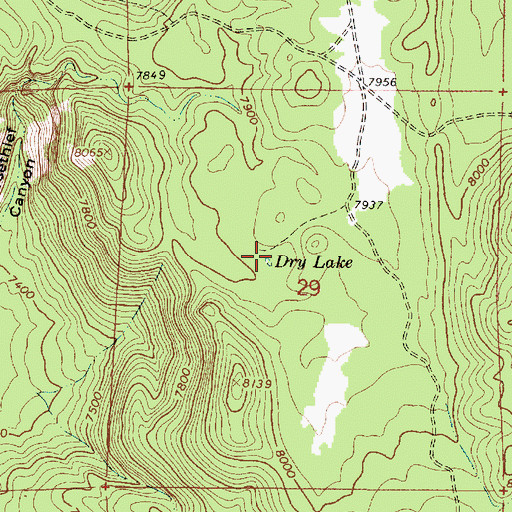 Topographic Map of Dry Lake, AZ